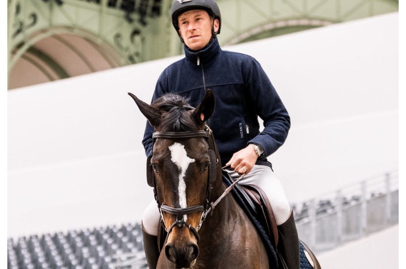 Tacante veste d'équitation en laine pour homme bleu marine