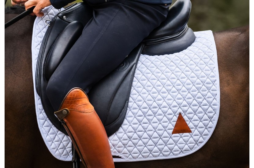 Tapis de selle INFI-KNIT dressage blanc et gris