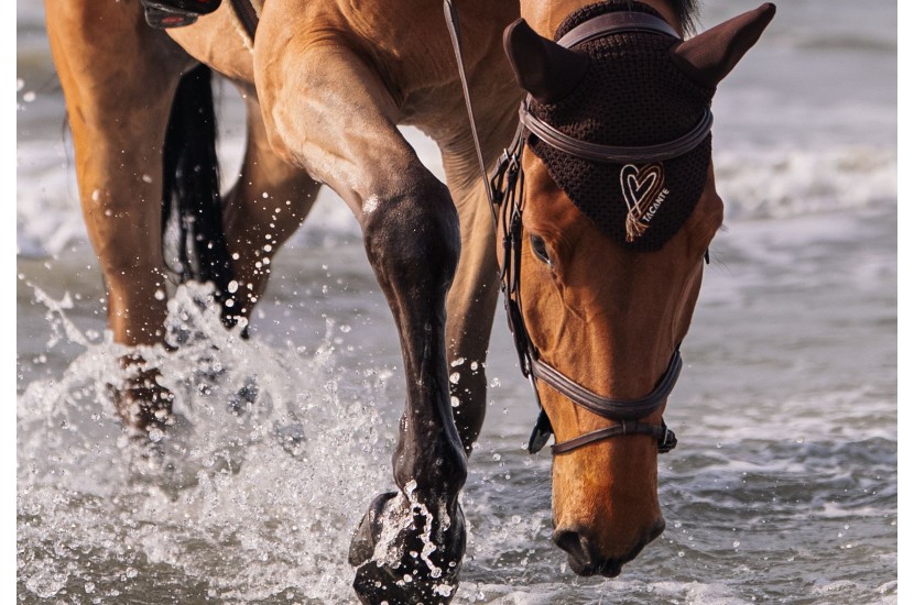 Tacante bonnet INFI-KNIT marron broderie coeur beige