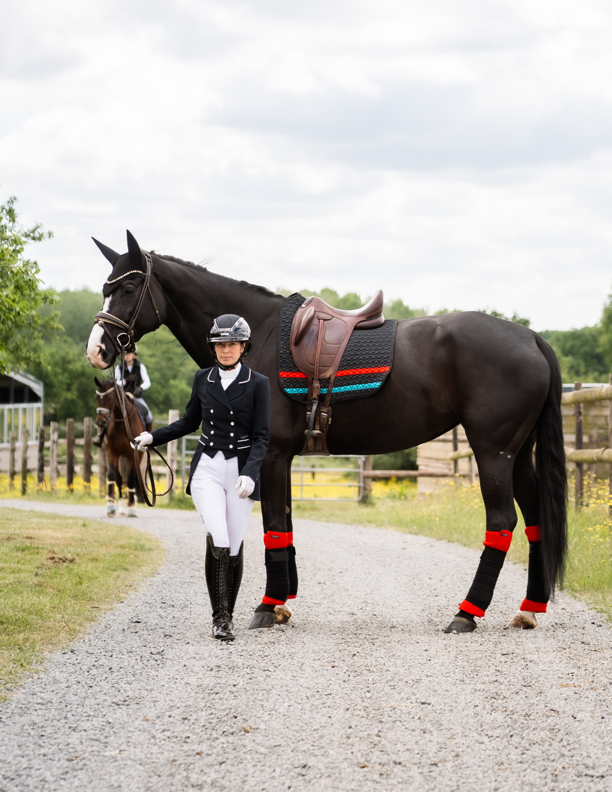 Tapis de selle INFI-KNIT dressage Fluo Noir
