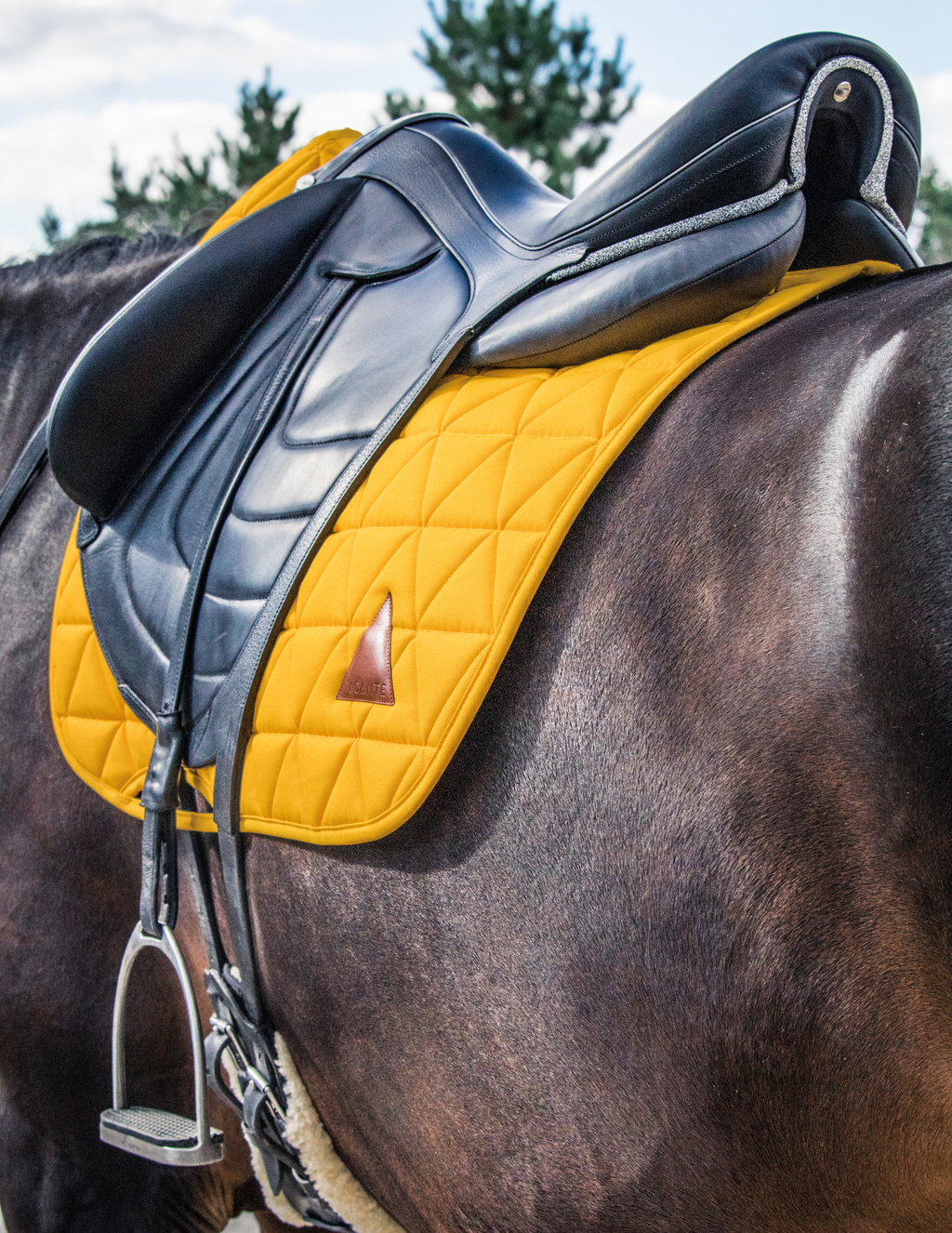 Tapis de selle EXCEL-ANSE dressage jaune d'or