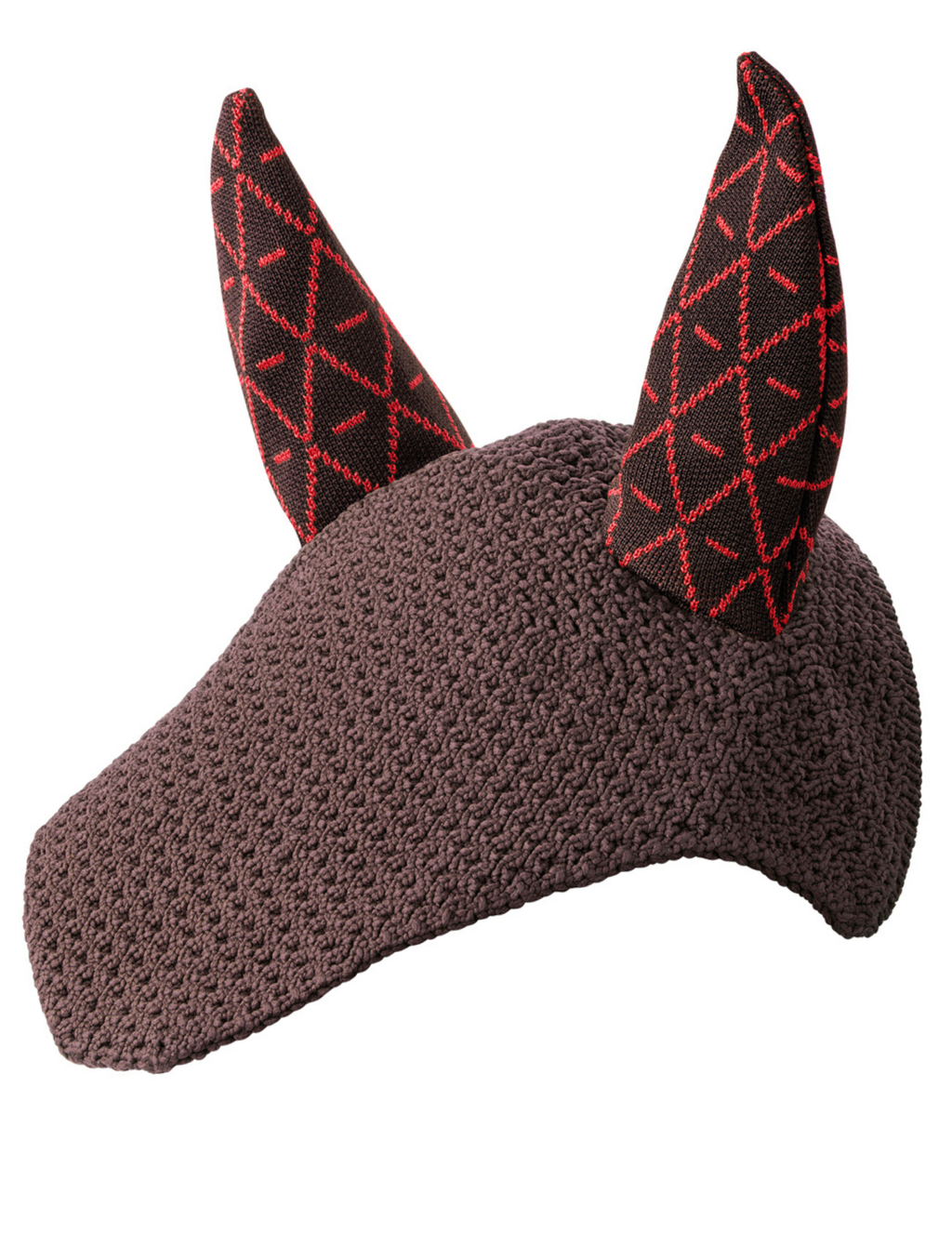 Bonnet INFI-KNIT marron all-over rouge