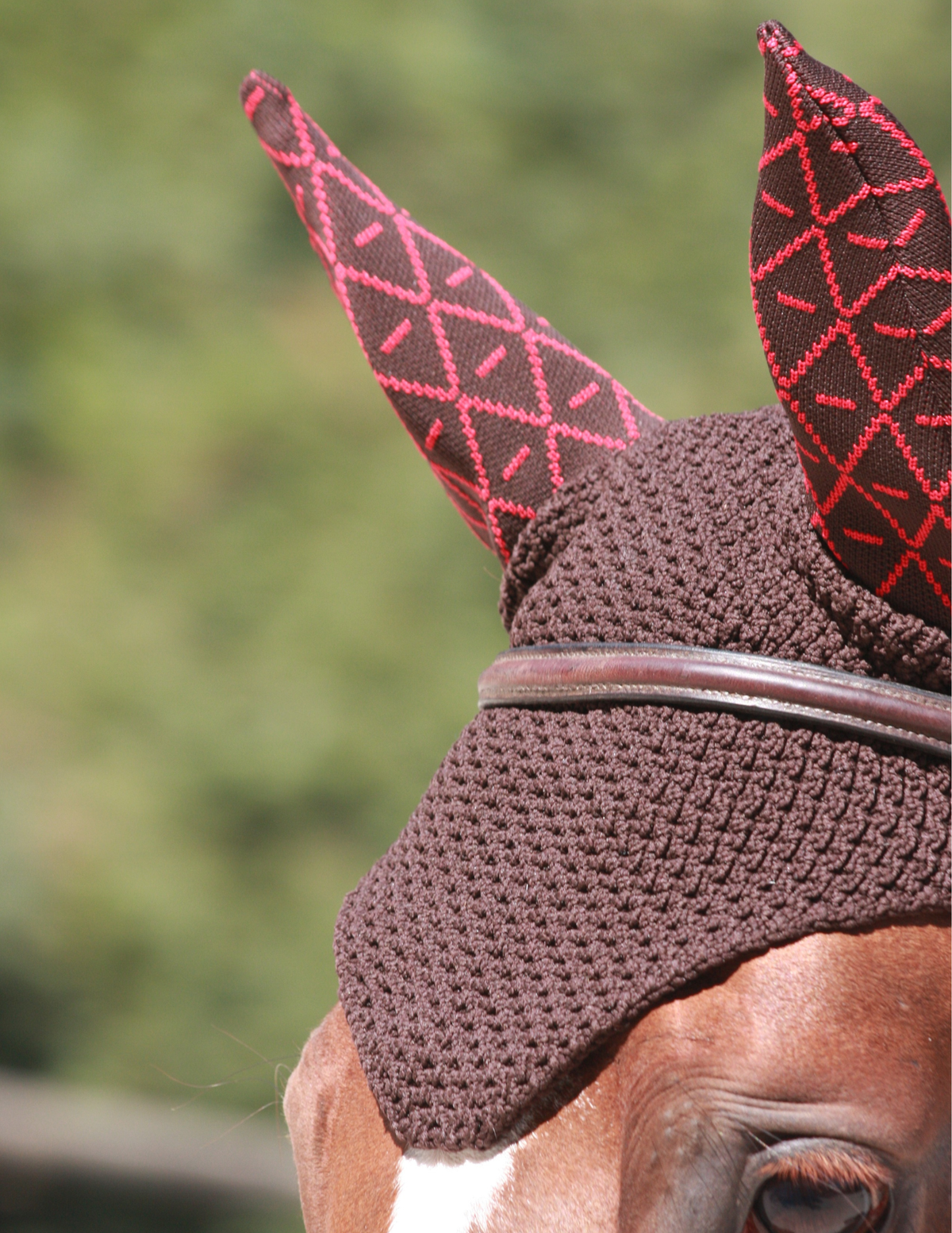 Bonnet INFI-KNIT marron all-over rouge