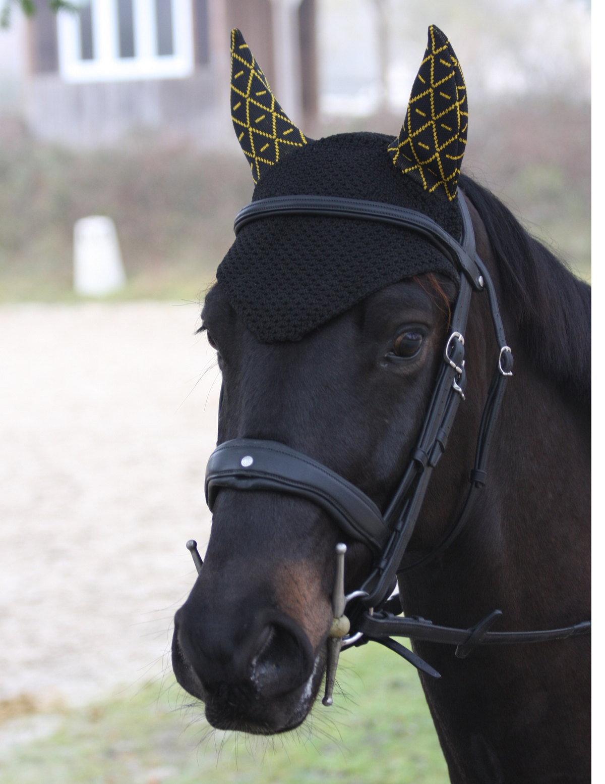 Bonnet INFI-KNIT noir all-over jaune