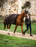 INFI-KNIT Wool Blanket Black & caramel