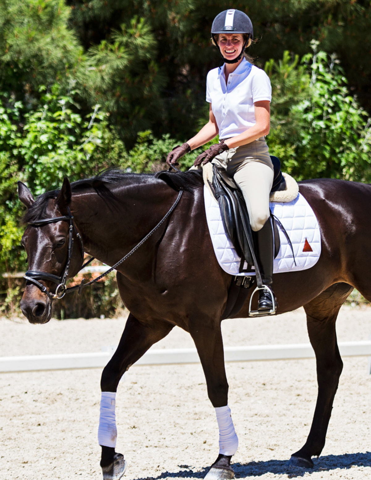 Tapis de selle EXCEL-ANSE dressage blanc