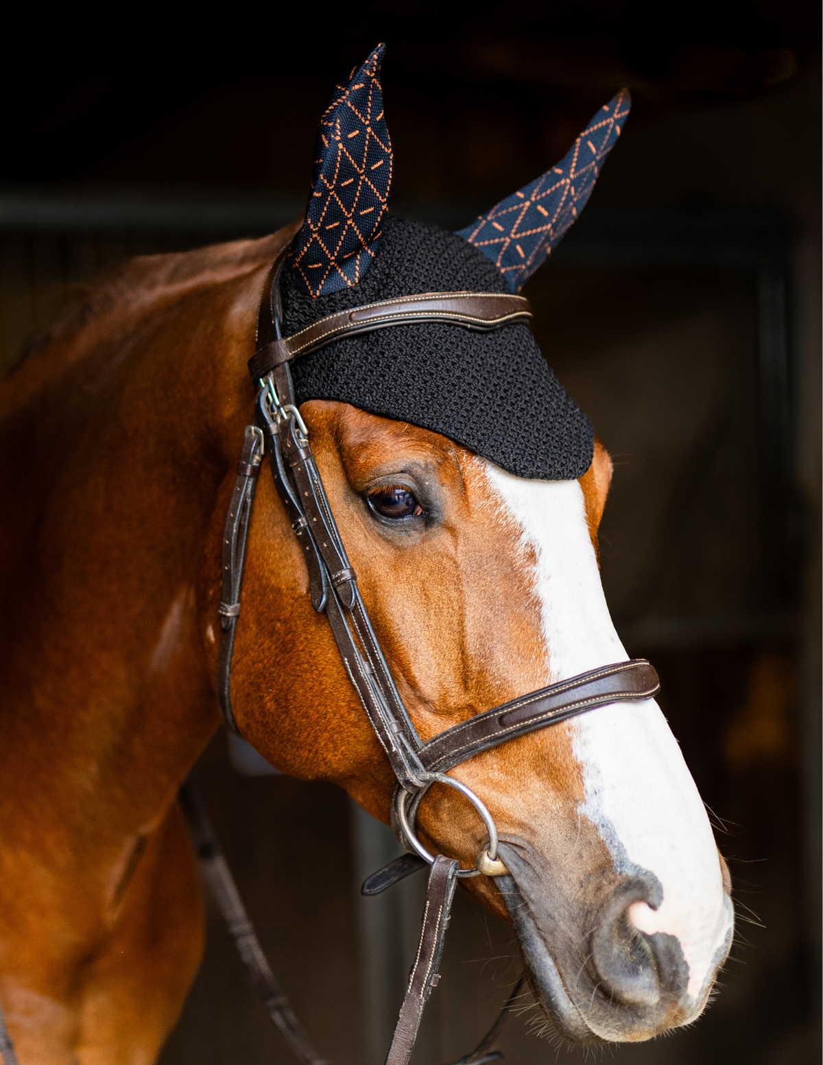 Bonnet INFI-KNIT noir all-over marron