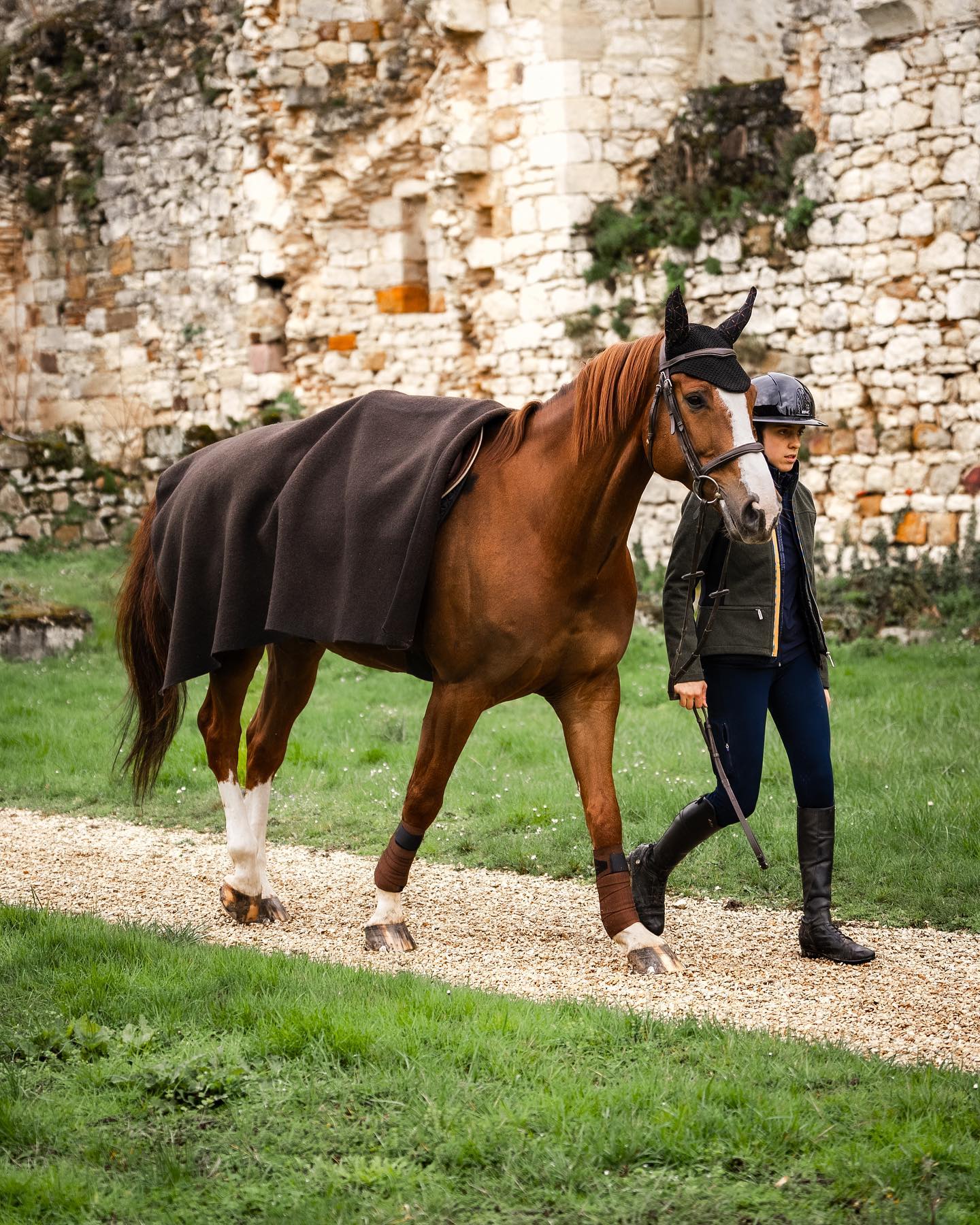 Ready to go 
📸 @hpalprod 
//
#tacante #madeinfrance #ecoresponsable #laine #wool #rug #couvrereins #carredelaine #couverturecheval #equestrianlife #equestrianstyle #equestrianoutfit